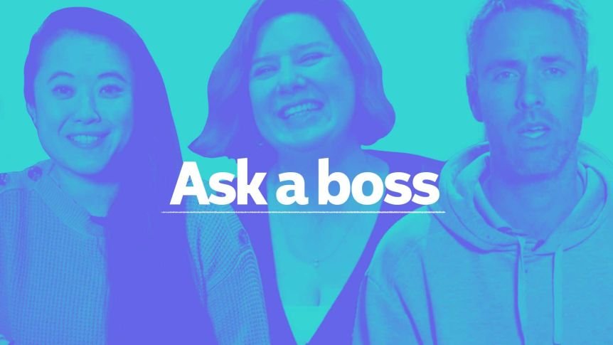Three Canberra bosses in a composite image, representing three bosses honestly answering questions about management techniques