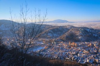 Transylvanian landscape covered in snow Transylvanian landscape covered in snow.