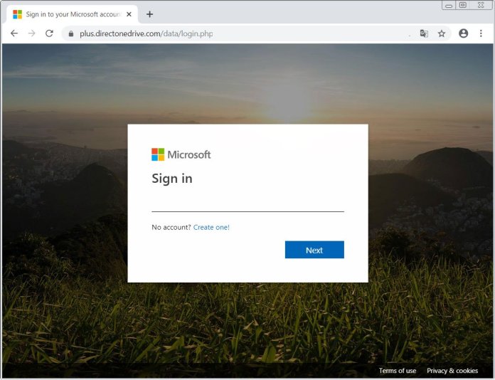 microsoft-login-phishing-landing-page