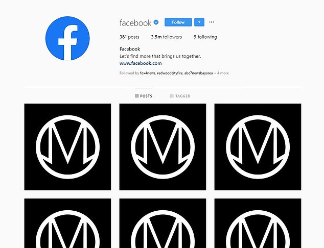 The official Instagram account of Facebook also was compromised