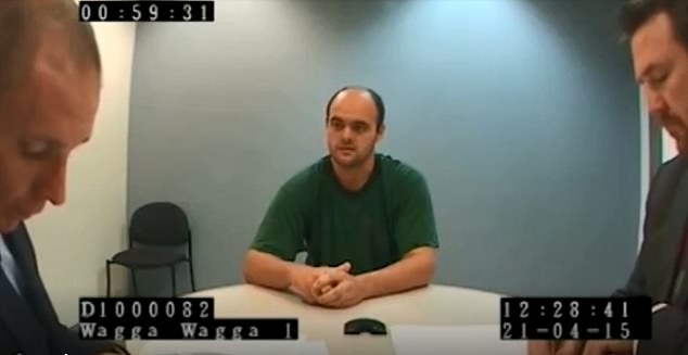 Vincent Stanford (pictured during a police interview) was arrested just two days after Ms Scott was killed. Earlier that day he had text his brother Marcus, saying: 'I'm going to send you an envelope keep it safe for me