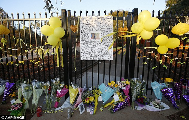 Tributes dedicated to murdered teacher Stephanie Scott were laid outside Leeton High School in the days following her murder on Easter Sunday 2015. Yellow was Ms Scott's favourite colour