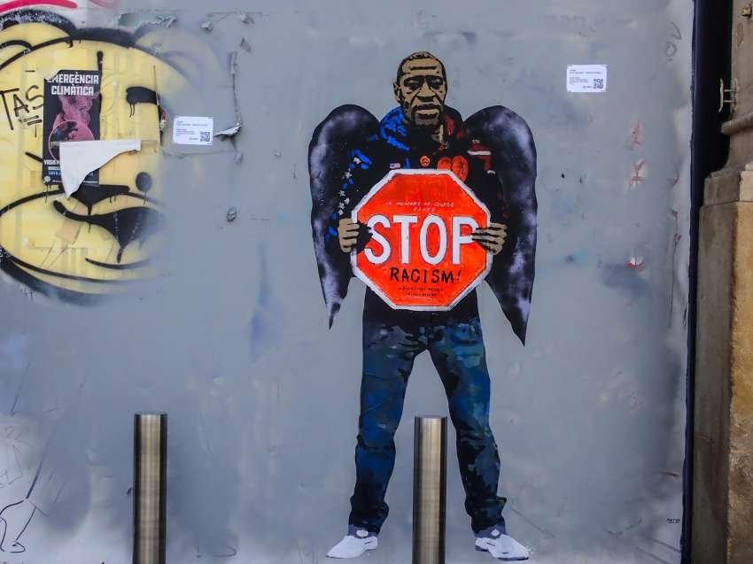 Italian street artist TVBoy on painted this mural of Floyd in Barcelona, Spain, on May 31.
