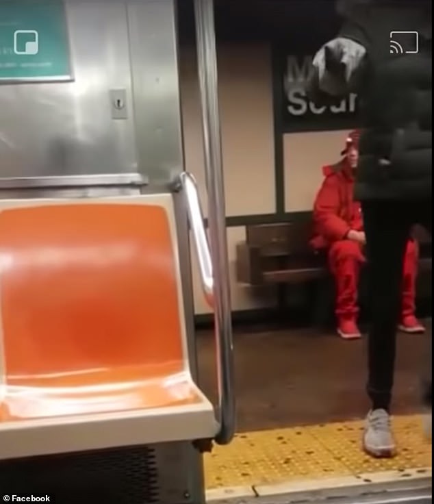 The woman was able to break free from him and ran back on to the train