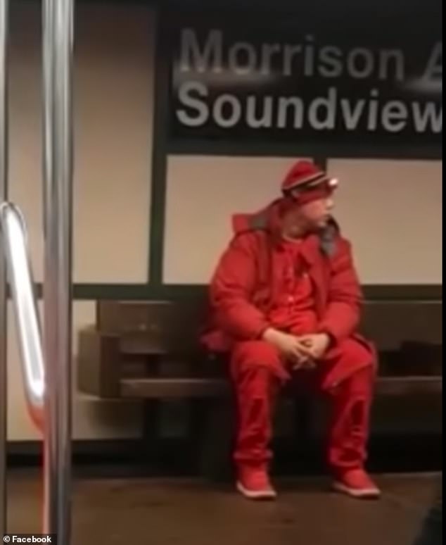 Alloway sat on the subway platform for a second before disappearing. He was later arrested