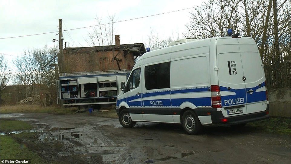 More than 100 police officers descended on the site in February 201 (pictured), digging holes looking for missing Inga
