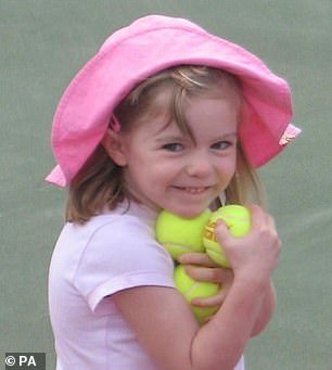 Madeleine (pictured) was three-years-old when she went missing whilst the McCanns were on holiday at Praia da Luz, Portugal in 2007