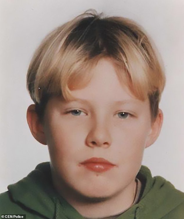 Pictured: The 13-year-old Tristan Brubach, who was killed in 1998. The man suspected of having killed Madeleine McCann, Christian Brueckner, is now under investigation in the brutal murder of Burbach in Frankfurt