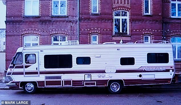 Girls’ swimming costumes and other children’s clothes were found in an old motorhome (pictured) owned by Madeleine McCann suspect Christian Brueckner, it emerged yesterday