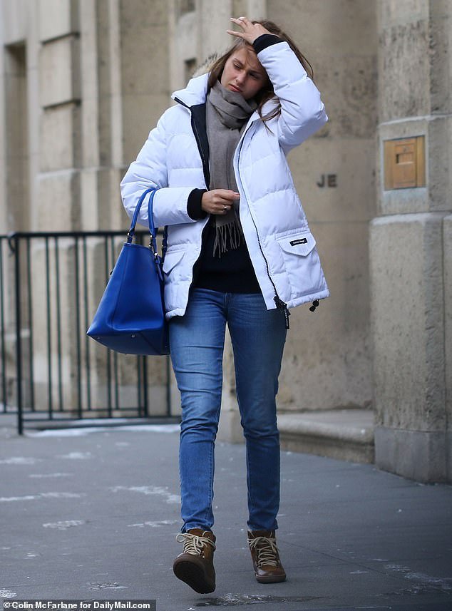 Sources tell DailyMail.com that after Epstein was released from prison in 2010, 'Everyone turned their back on him...except Karyna who was there until the very last moment'. Shuliak is pictured leaving Epstein's Manhattan apartment in 2015
