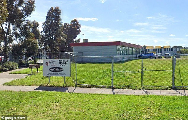 At the time of the June 26 police raid on his home, Cordova was employed at St Francis De Sales Primary School in Lynbrook (pictured) where his mother also works as a teacher