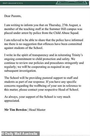 The school's headmaster, Tim Bowden, moved to reassure parents there was no suggestion any of their children had been mistreated
