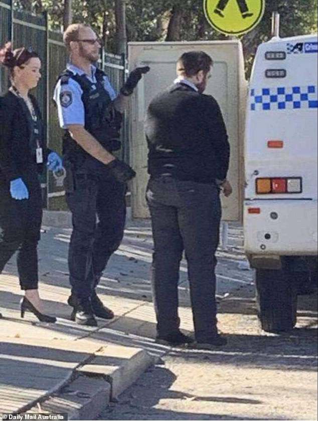 Simpson was arrested while on campus at Trinity Grammar School, in Summer Hill, in the city's inner west, at about 3pm on Thursday (pictured)
