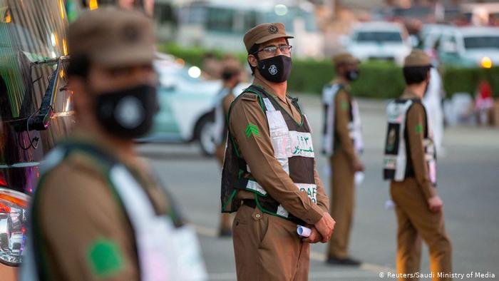 Security officers wear protective masks Security officers wear protective masks