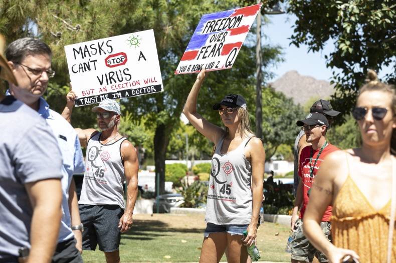 Protesters gather for the 