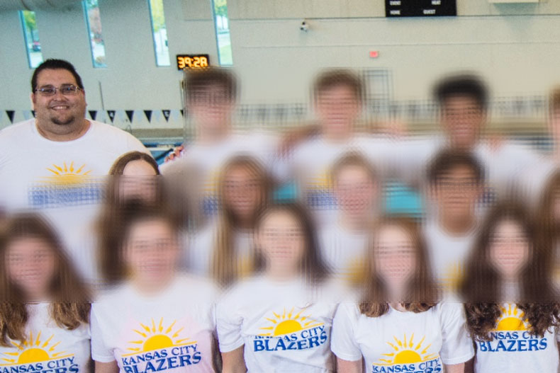 Ex-Shawnee Mission teacher Alex Morris, accused of child sex crimes, in a KC Blazers team picture.