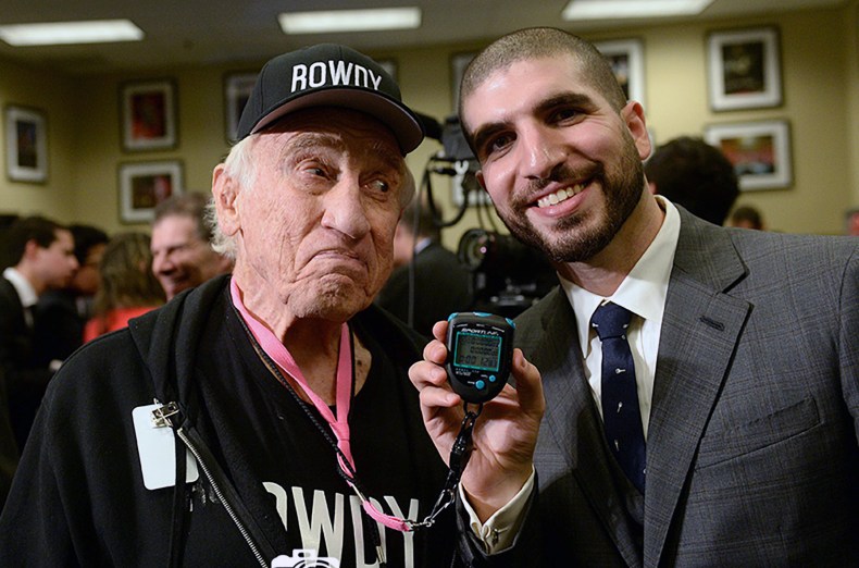 ‘Judo’ Gene LeBell with with journalist Ariel Helwani (Hans Gutknecht/Staff...