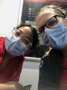 Nursing students Laura Schoonover and Joyce Maldonado at USC Verdugo Hills.