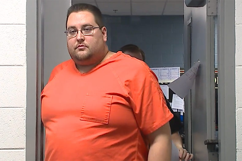 Ex-Shawnee Mission teacher Alex Morris appears from Johnson County Adult Detention Center, facing child sex crime charges.