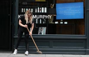 Elaine Sullivan owner of Aviary Lane hair salon in Dublin (Brian Lawless/PA)