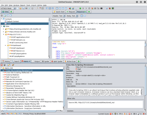 OWASP ZAP scanner
