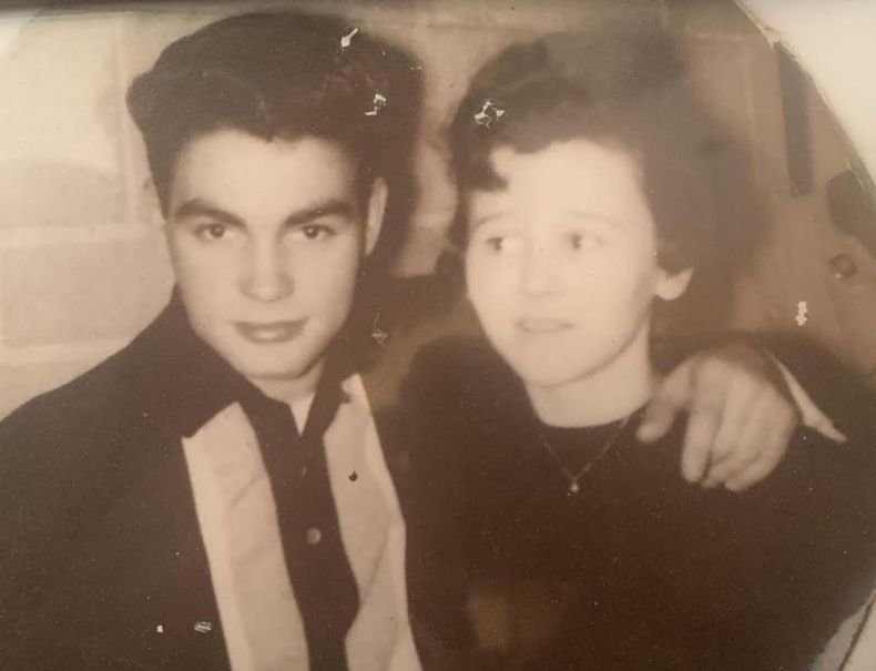 Tom O’Shea with his future wife Sally. They met at a dance.